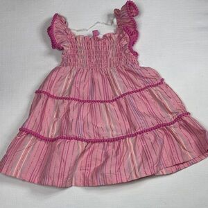 Penelope Mack Pink Multi-Stripe Ruffle Sundress